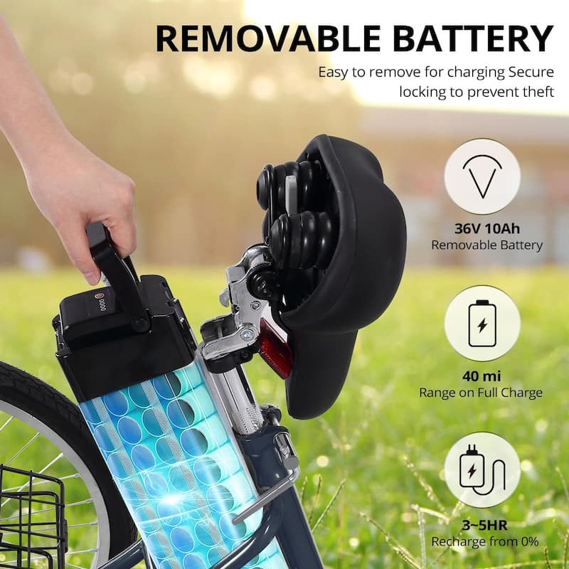 Electric Trike, 7-speed adult electric tricycle, folding electric tricycle with basket