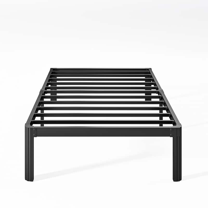 12" Heavy Duty Metal Bed Frame with Round Corners, Box Spring Not Required, Noise Free