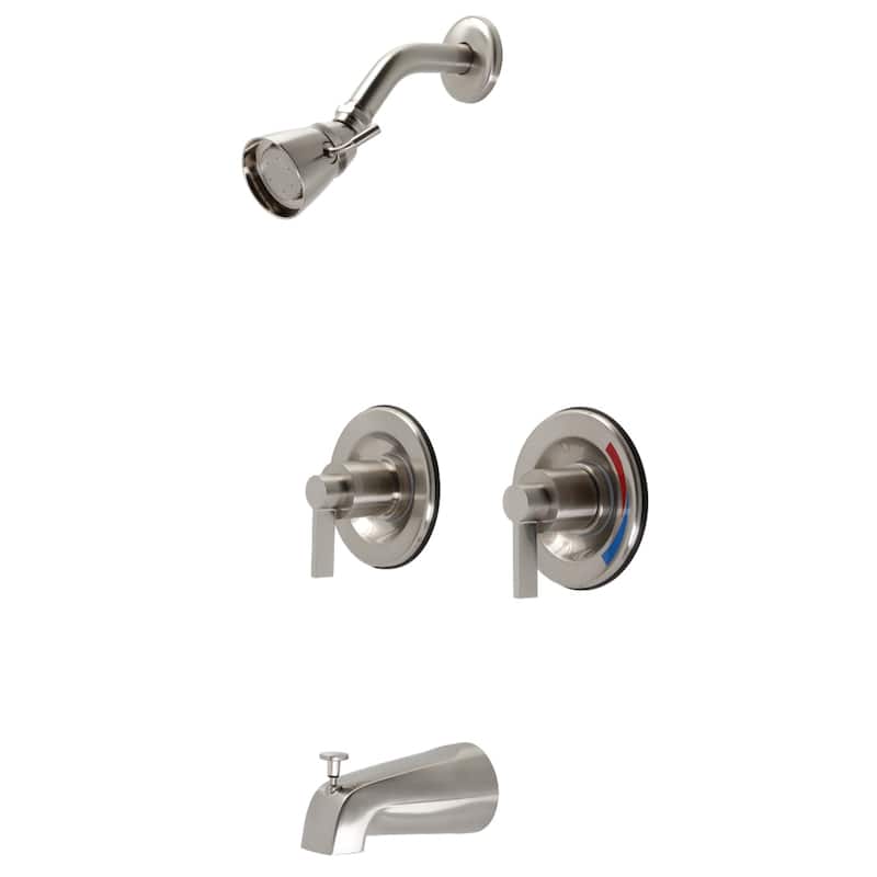 NuvoFusion Two-Handle Tub and Shower Faucet with Volume Control - Brushed Nickel