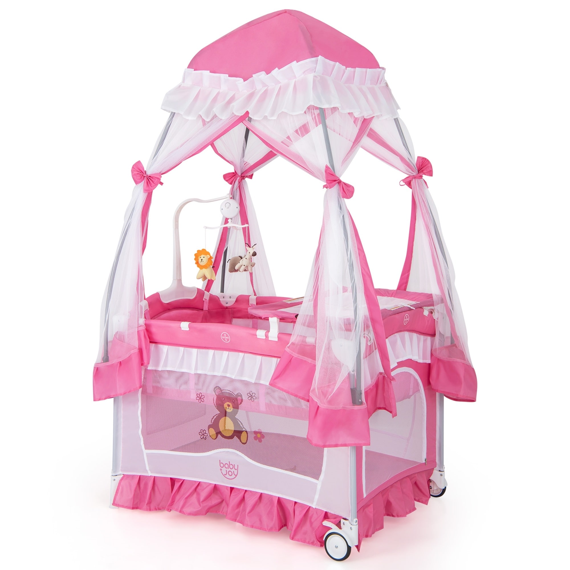 Babyjoy Portable Baby Playpen Crib Cradle Changing Pad Mosquito Net