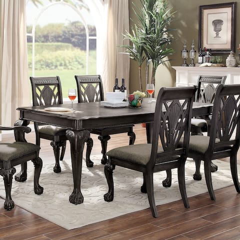 Furniture of America Wyndham Dark Grey 82-inch Expandable Dining Table