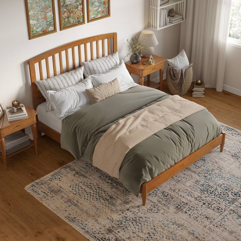 Solid Wood Low Profile Platform Bed - Modern Style Bed Frame, Twin Twin XL Full Queen Sizes