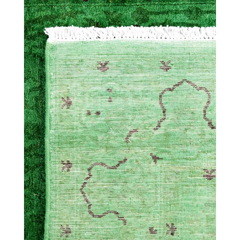 Contemporary Overdyed Wool Hand Knotted Area Rug - 3' 2" x 5' 7"