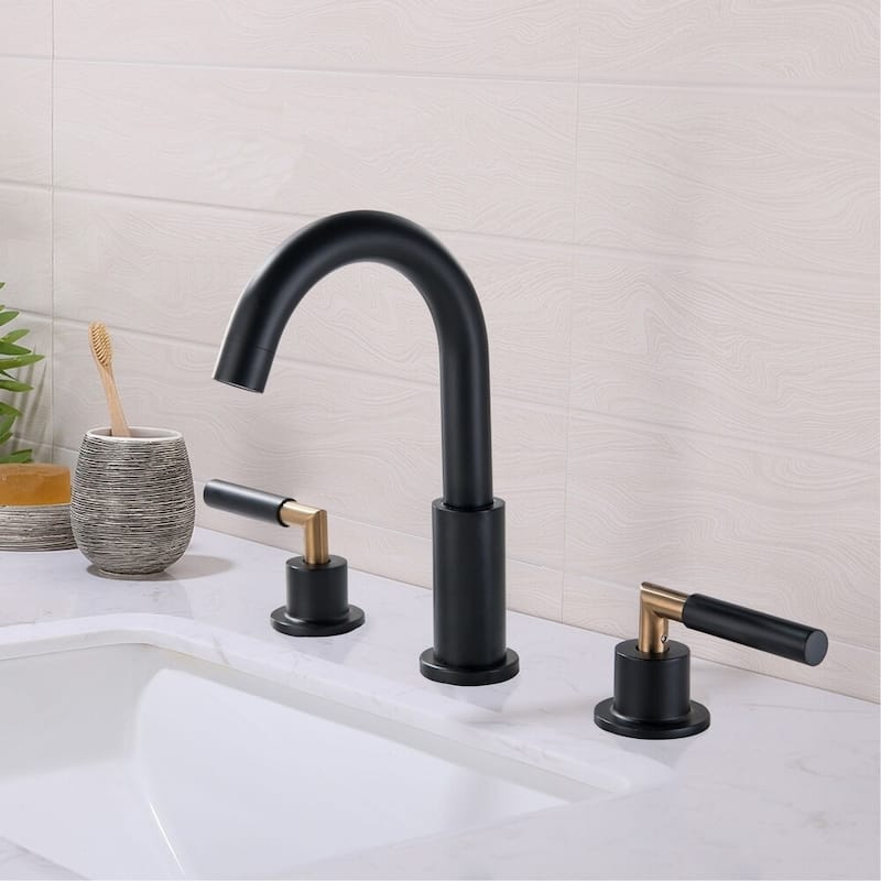 8.7"H Stainless Steel Widespread 2-handle Bathroom Sink Faucet
