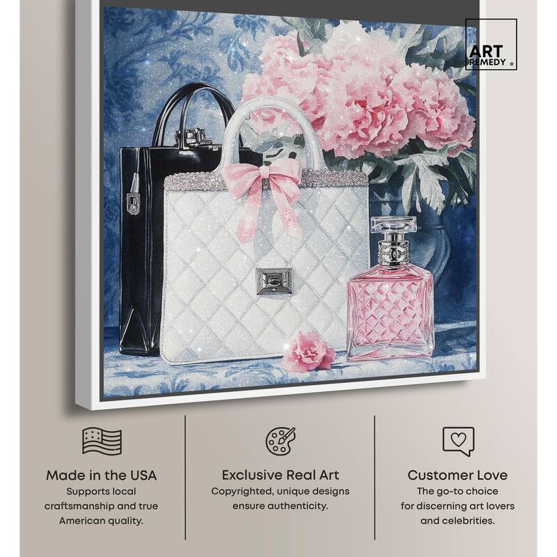 Pink Porcelain Purse and Perfume Canvas by Art Remedy