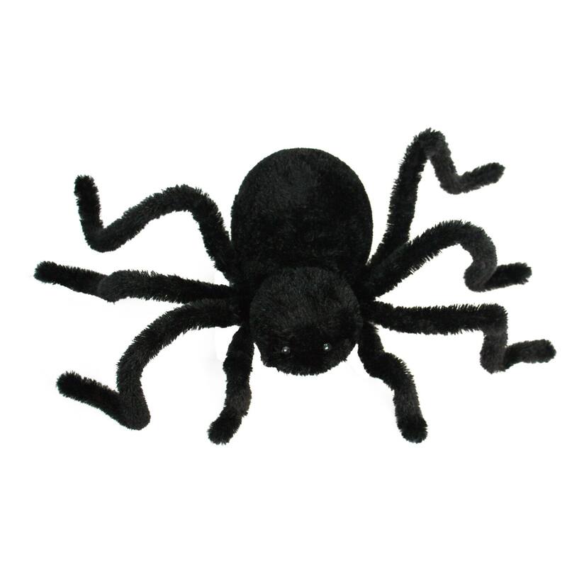 Haunted Hill Farm 36 In. Aimatronic Crawler Spider, Indoor/Outdoor Halloween Decoration, Flashing Blue Eyes, Battery-Operated