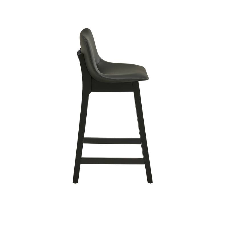 Savinhill Black Finish Vegan Leather Counter Height Chair (Set of 2) by iNSPIRE Q Modern