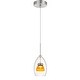 preview thumbnail 1 of 1, Series Clear Amber Clear Glass Pendant with Canopy