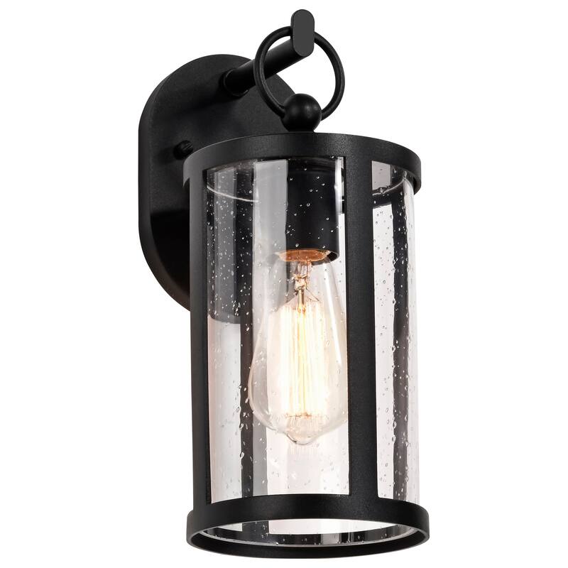 Broadstone 1 Light Small Wall Lantern Matte Black with Clear Seeded Glass