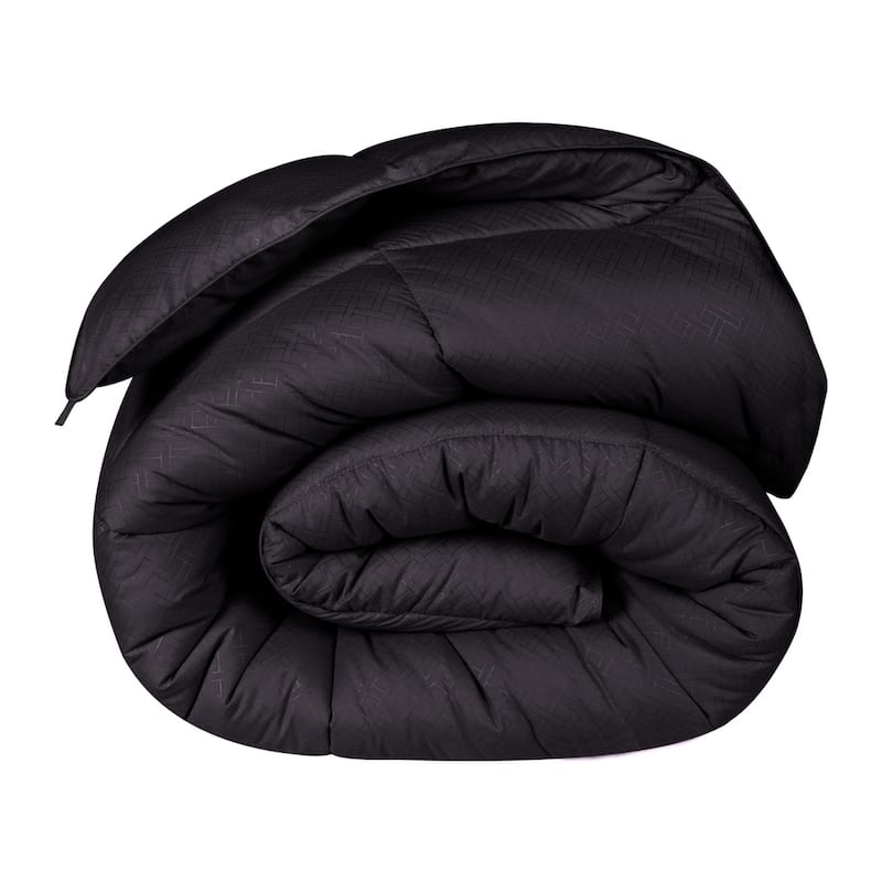 Superior Monochrome Basketweave Microfiber Down Alternative Comforter