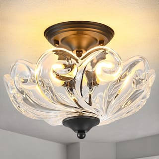 3-light ceiling light black bedroom light glass entryway light