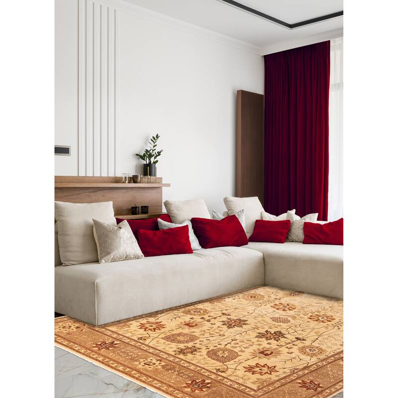 ECARPETGALLERY Hand-knotted Jamshidpour Ivory Wool Rug - 9'10 x 13'10