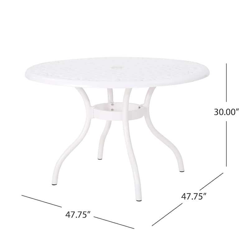 Phoenix Outdoor Aluminum White Dining Table by Christopher Knight Home - 30"H x 47.75"W x 47.75"D