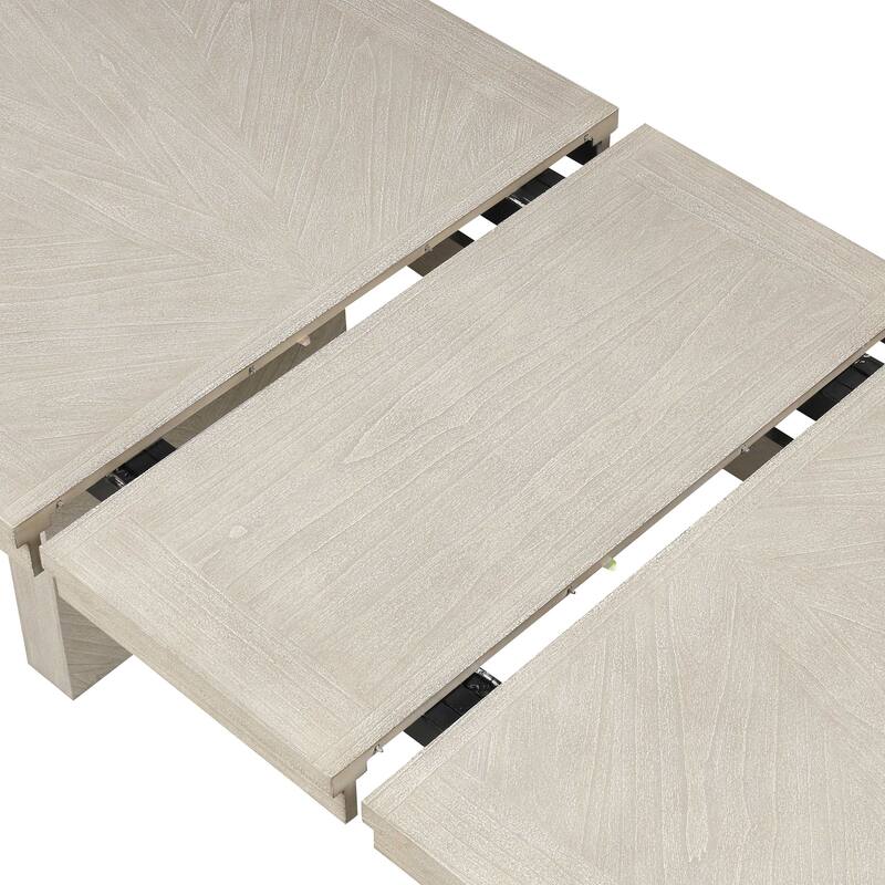 Furniture of America Yetaria Modern Farmhouse 6-Piece Natural Wood Dining Table Set
