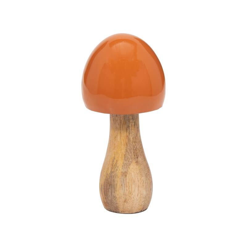 Sagebrook Home Wood, Coned Mushroom, Novelty, Two Tone, Decoration for Interior Design
