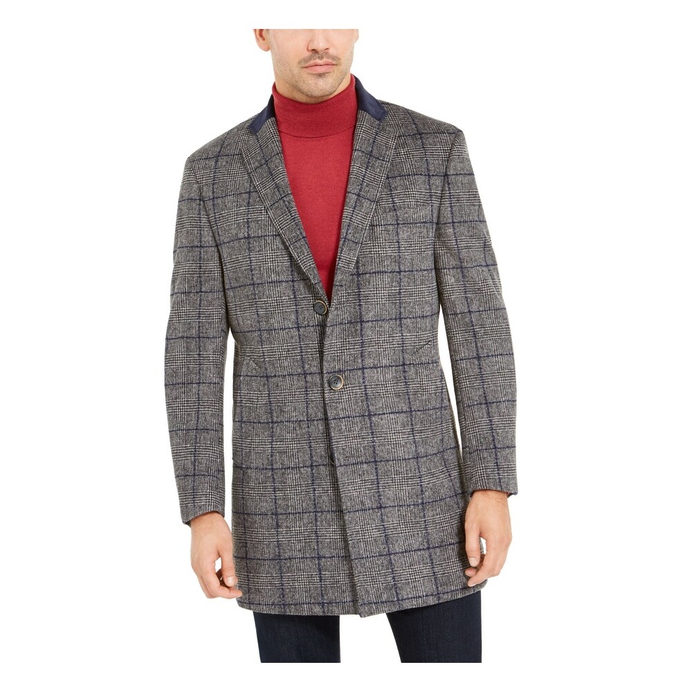 $495 mens tallia veracruz wool overcoat paisley floral gray