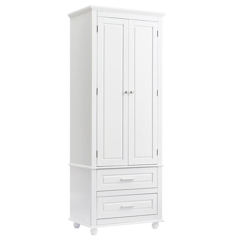 Bathroom Storage Cabinet, Freestanding Storage Cabinet with Adjustable Shelf & Storage Drawers, Tall Linen Tower for Bathroom