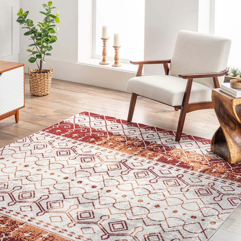 Nuloom Audrey SpinClean Machine Washable Geometric Moroccan Area Rug