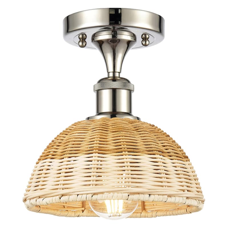 Innovations Lighting 516-1C-9-8 Bristol Natural II Semi-Flush Bristol - Polished Nickel / Natural