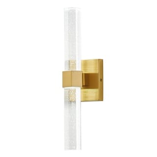 Modern LED Light Brass Crystal Wall Sconce for Hallway or Bathroom Vanity
