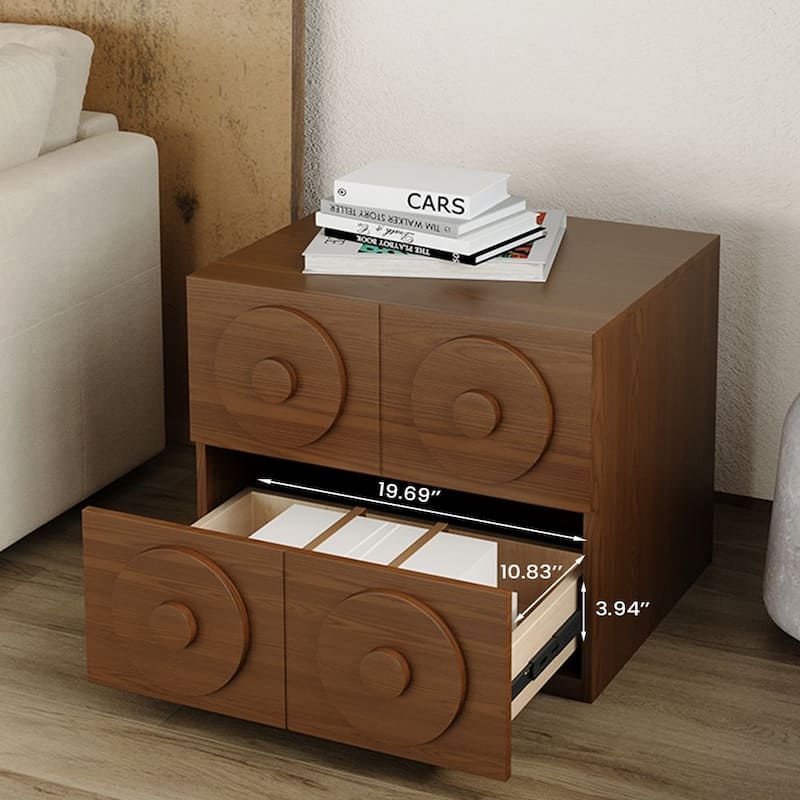 Modern 1-4 Pieces Modular Walnut Color Cabinets,TV Stands with Brown Solid Wood Veneer, Drawers & Caninets