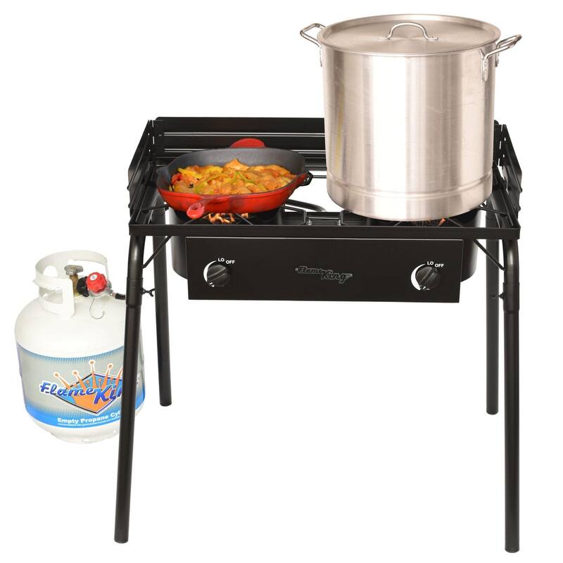 Flame King 200,000 BTU Heavy Duty Portable Propane 2-Burner Gas Stove