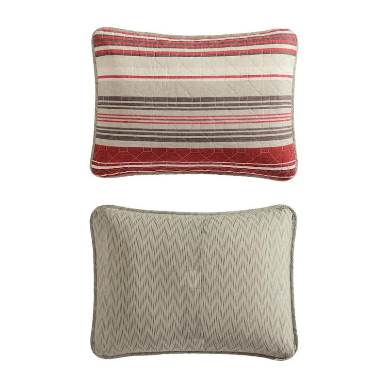 Eddie Bauer Yakima Valley Red Striped Cotton Quilt Set