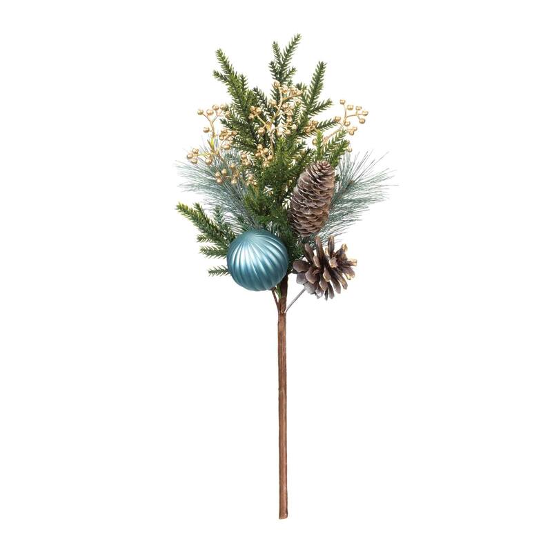 Set of 2 Pine with Ornament Artificial Christmas Sprays 18.5"