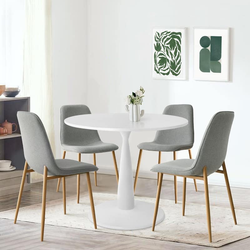 Mid-Century Solid Back Side Dining Chair (Set of 4) - Grey