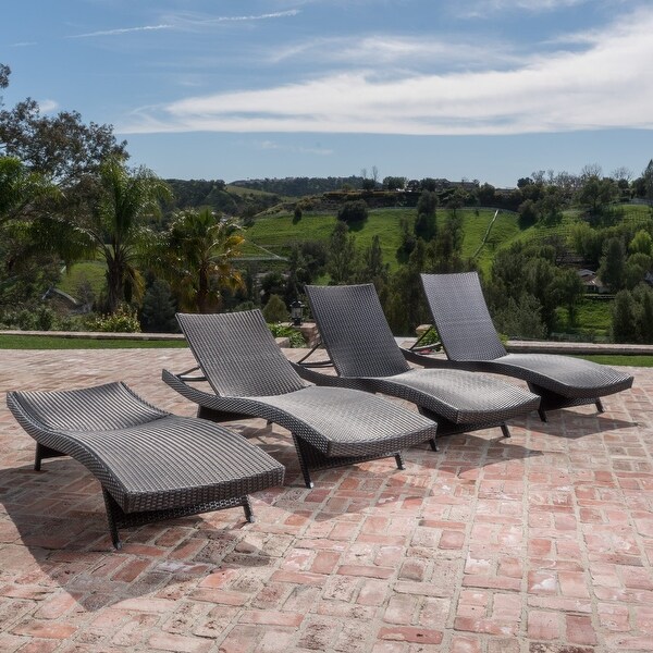Outdoor Wicker Lounge Chairs Set of 4 by Havenside Home On