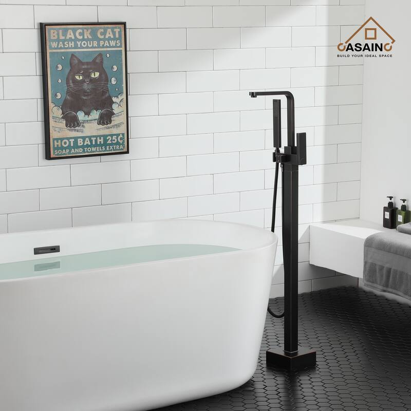 CASAINC 1-Handle Freestanding Tub Faucet with Handheld Shower Head