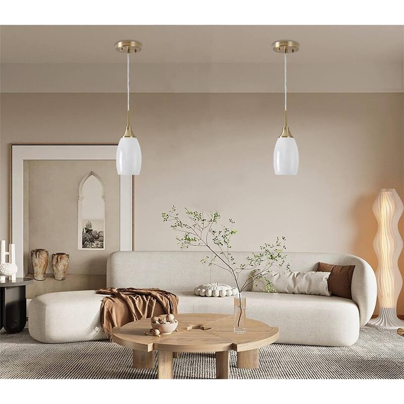 4.72” Hanging light gold light fixture art glass pendant light