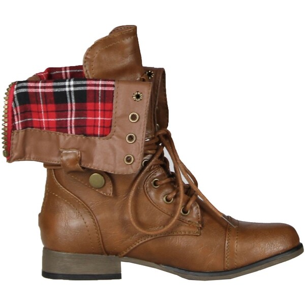 women's fold down combat boots