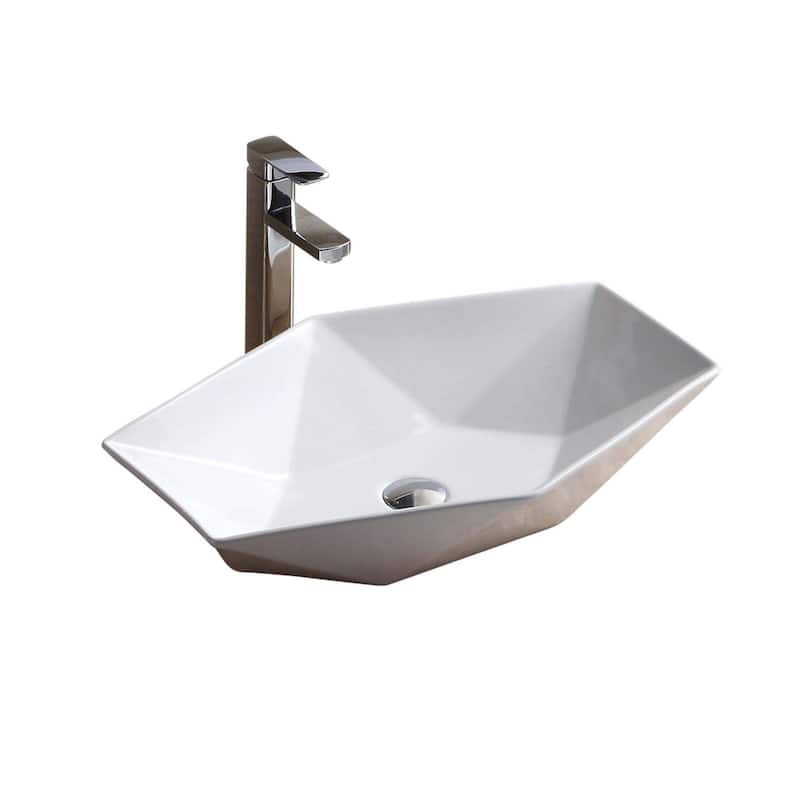 Fine Fixtures White Vitreous China Modern Vessel Bathroom Sink