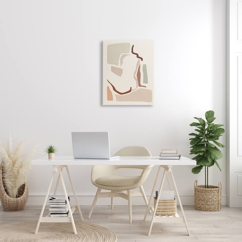 Stupell Nude Female Terracotta Abstract Geometric Figure Canvas Wall Art - Brown