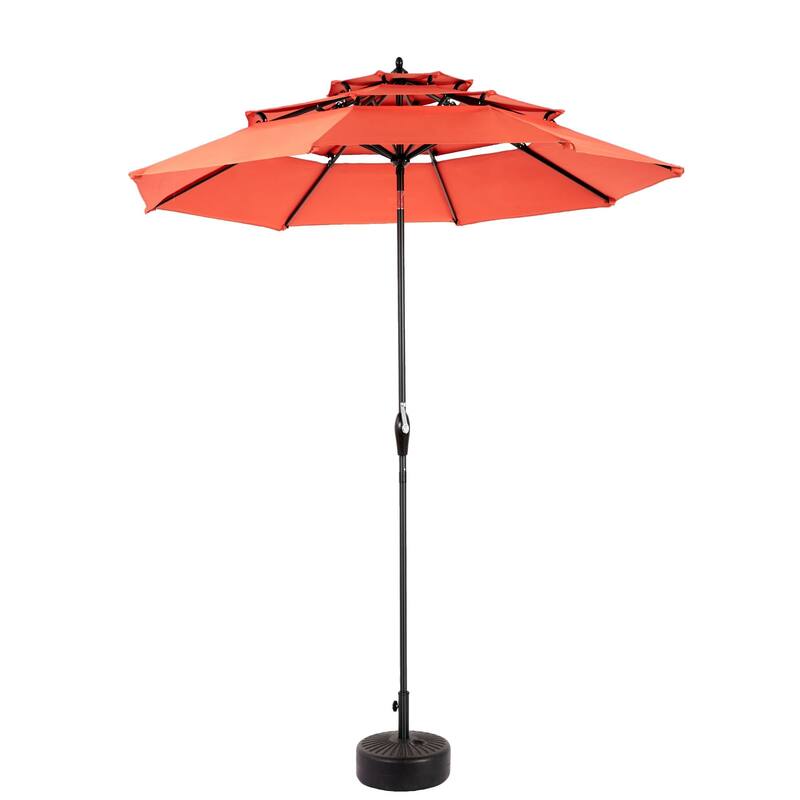 Topcraft 10ft Aluminum 3 Tier Tiltable Market Umbrella