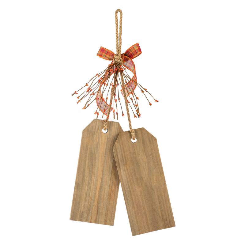 Glitzhome 24"H Hello Fall Give Thanks Wooden Door Hanger Thanksgiving Decor
