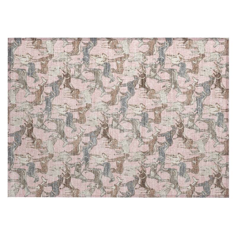 Machine Washable Indoor/ Outdoor Horse Herd Chantille Rug