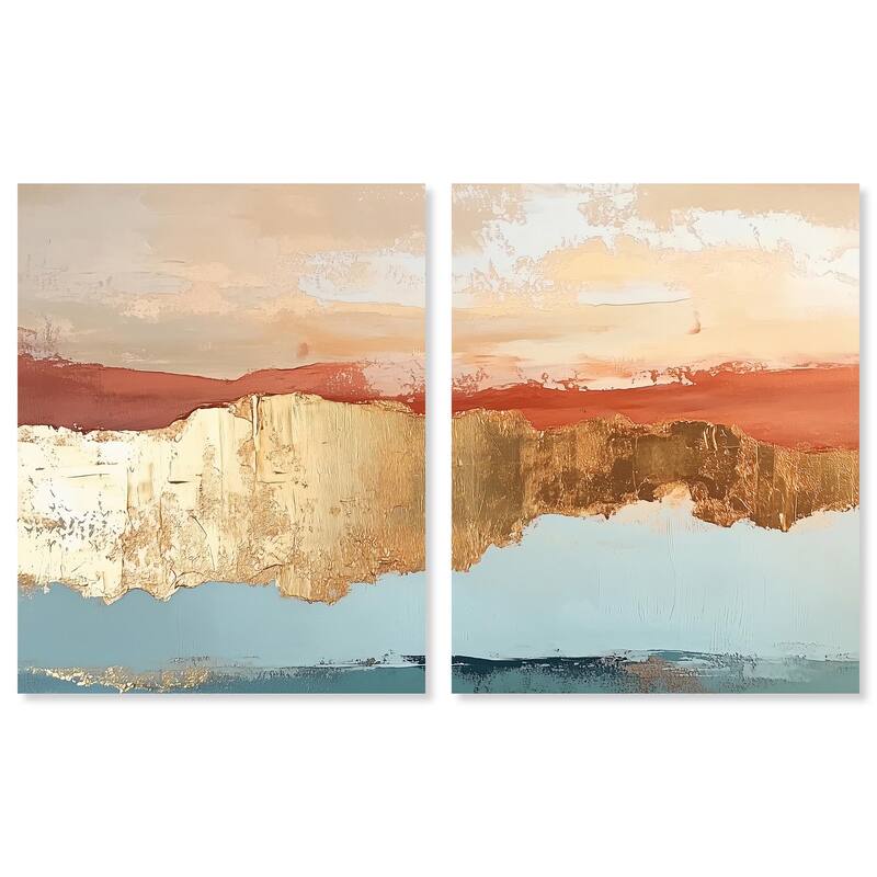 Earthy Glow III Canvas Set of 2 by Art Remedy, Gallery Wrapped - 30" x 36"