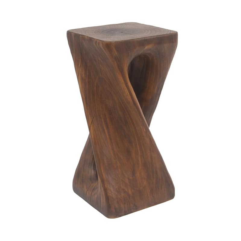 Twist Shape Side Table Lightweight Concrete End Table Decorative Accent Table, Garden Stool Table for Outdoor Indoor