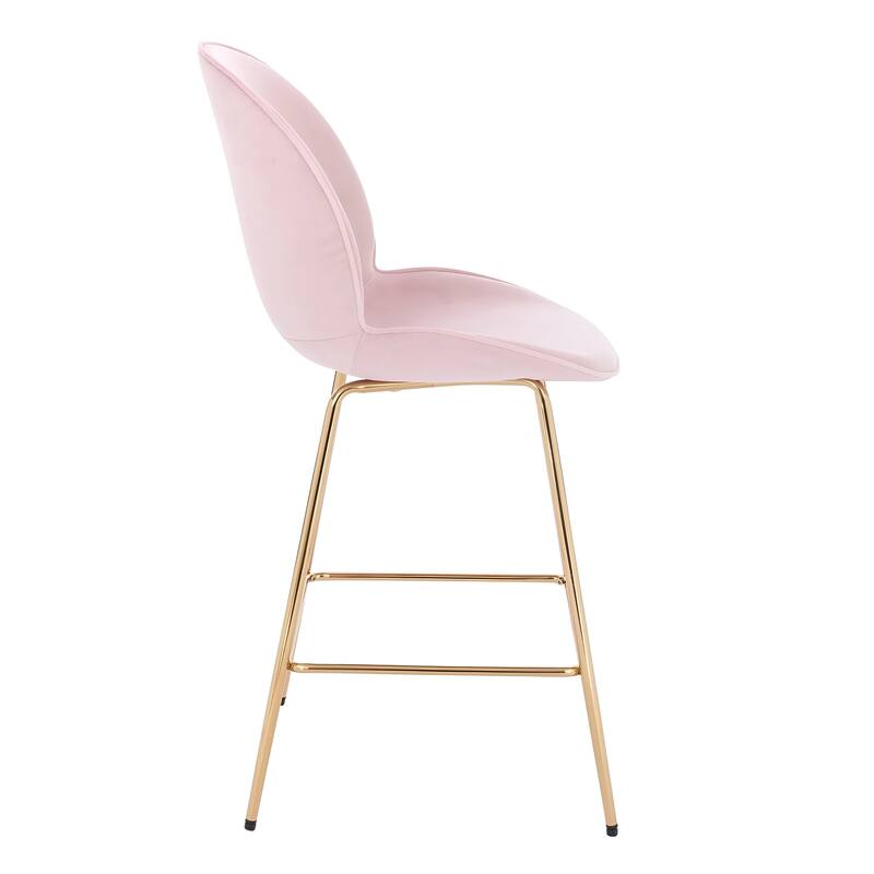 Modern Velvet Lotus Gold Stool Slim Seat (Set of 5)