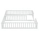 preview thumbnail 12 of 45, Twin Size Kids Bed Frame, Double Twin Floor Bed with Fence Guardrails