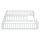preview thumbnail 52 of 52, Twin Size Wood Double Floor Bed with Guardrails For Toddlers