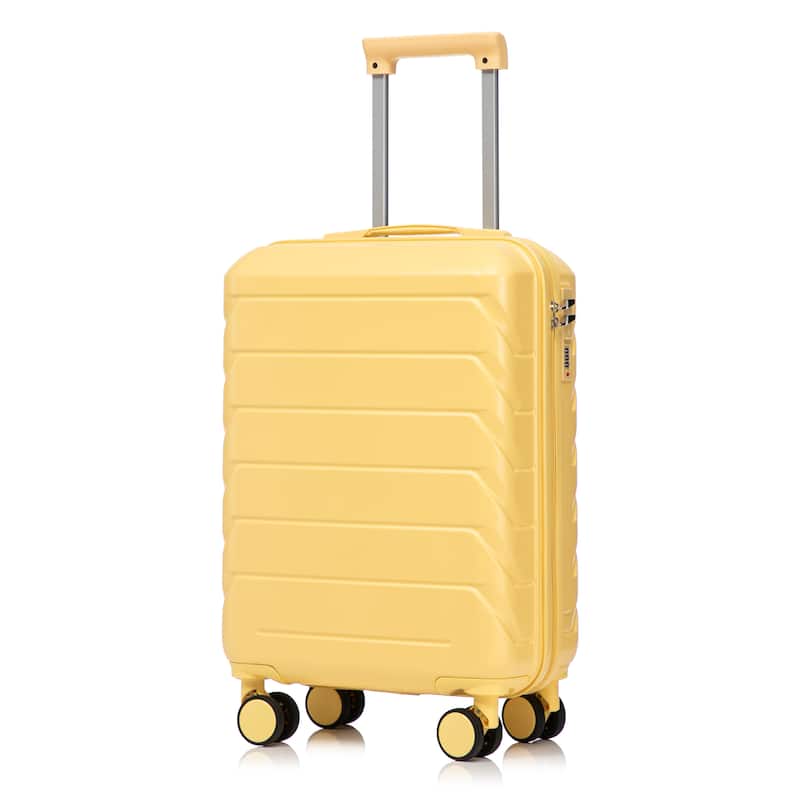 2 Piece Carry On Luggage Set, ABS Hardside Suitcase with Cosmetic Case