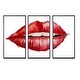 preview thumbnail 14 of 12, Designart 'Valentines Day Red Woman Lips' Modern Framed Canvas Wall Art Print Set of 3 - 4 Colors of Frames