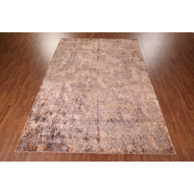 Abstract Indian Area Rug Hand-Knotted Wool Carpet - 8'2"x 11'5"
