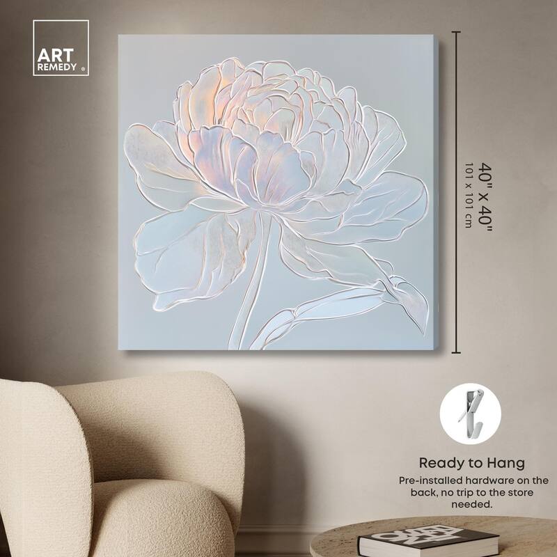 Embossed Flower II Canvas by Art Remedy, Gallery Wrapped