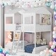 preview thumbnail 1 of 16, Full Over Full Bunk Bed With Roof,Window,Guardrail And Ladder for Home White