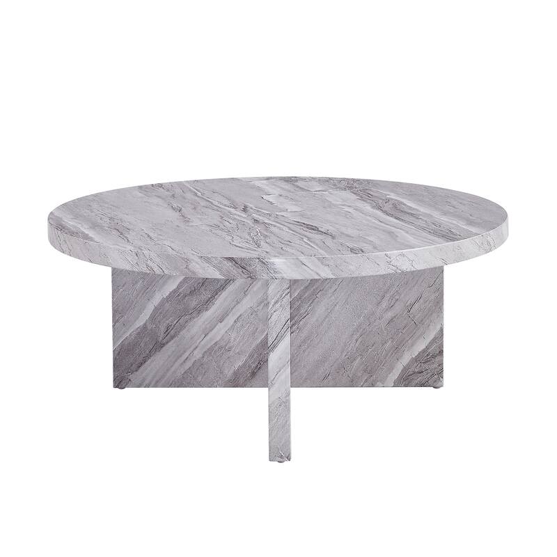 31.4-inch MDF Circular Patterned Coffee Table