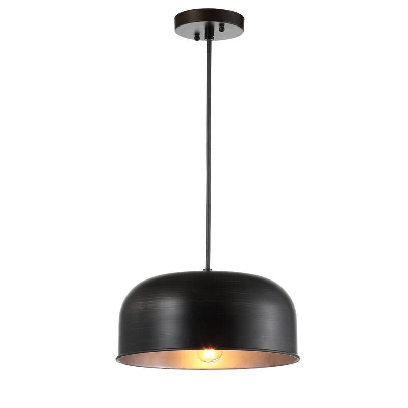 SAFAVIEH Lighting Avner Adjustable 1-light LED Grey Pendant - 12.1"x12.1"x7.5--79.5" - 12"W x 12"D x 80"H